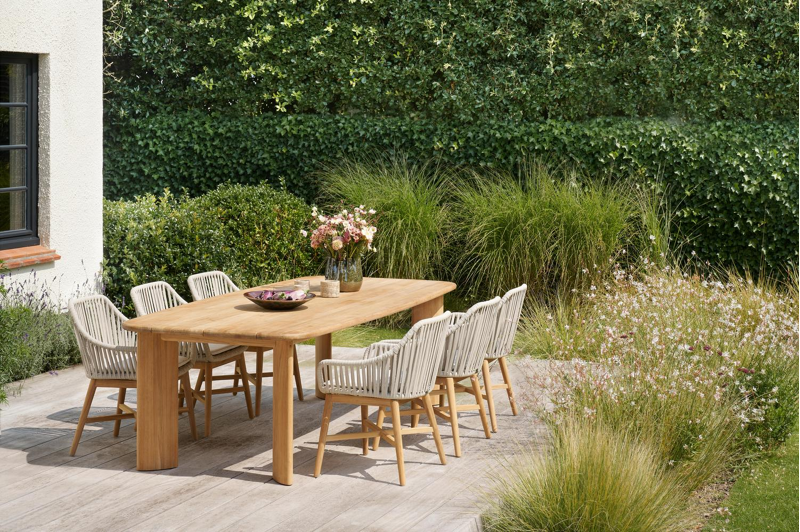 Gardo tuintafel bootvorm in teak - L 255 x B 115 x H 75 cm