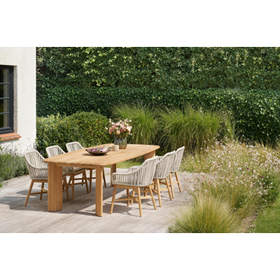 Gardo tuintafel bootvorm in teak - L 255 x B 115 x H 75 cm