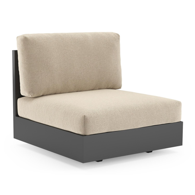 Como loungestoel in zwart aluminium met althea chalk all weather cosytica kussen