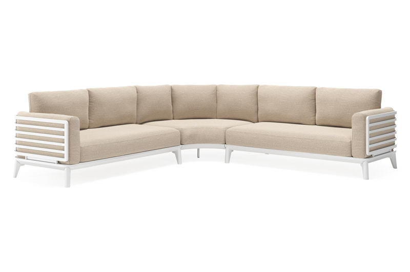 Mosa loungehoek in wit aluminium met rustic weather+ softtouch kussens