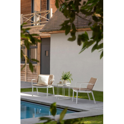 Fano loungezetel 1-zit in wit aluminium