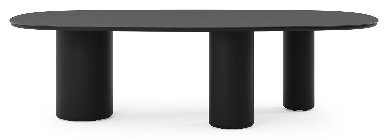 Amico tuintafel bombo xl in zwart aluminium en volkeramiek Nero Black - L 270 x B 148 x H 73.5 cm