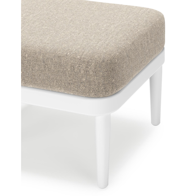 Pouf Orso en aluminium blanc et coussins en all weather sunbrella® luxe Chartres Pewter