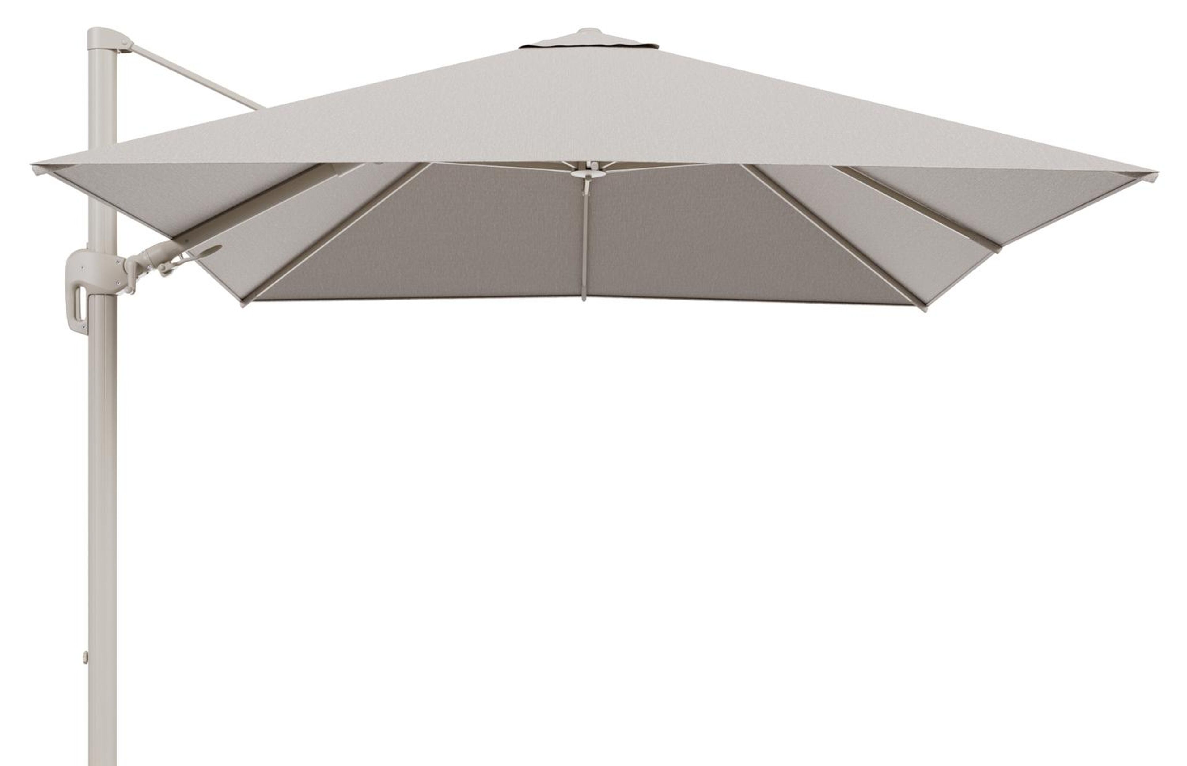 Rufina zweefparasol tiltfunctie in beige aluminium en parasoldoek in All Weather Sunbrella® Luxe Slow Farafra  - L1 300 x L2 300 cm (zonder voet)