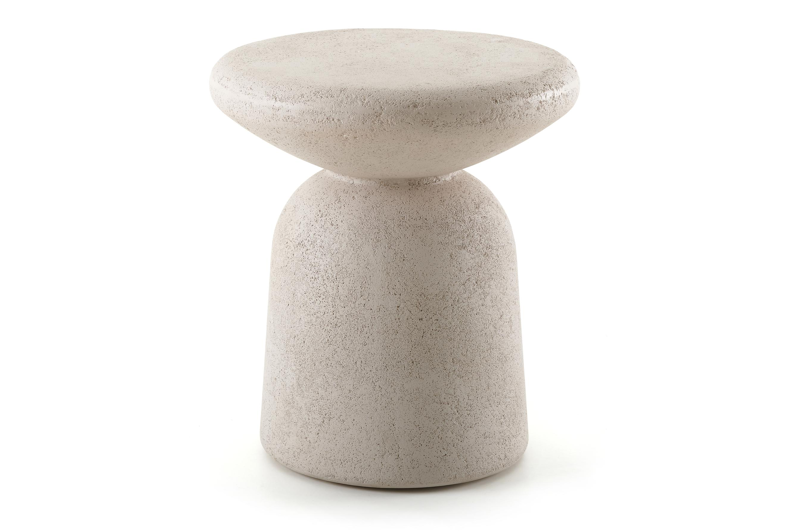 Table d'appoint Globo en béton beige beige - Diam. 42 x Haut. 47 cm