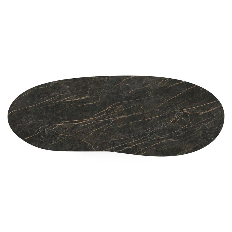 Organo tuintafel organisch in wit aluminium en volkeramiek Black Obsession - L 320 x B 120 x H 74 cm