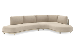 Chaise longue droite + 2 places organique