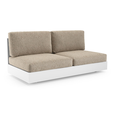 Como loungebank in wit aluminium met bora jungle all weather cosytica kussen