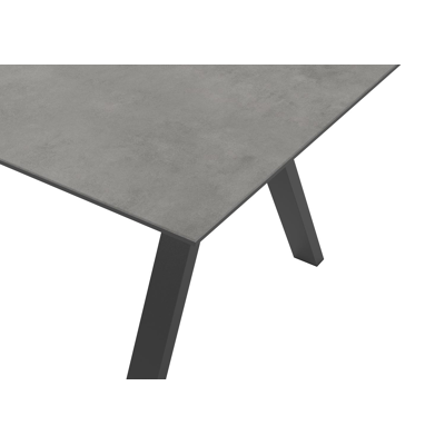 Puglia tuinset in zwart aluminium en grijs volkeramiek tafelblad met 6 Rivo tuinstoelen