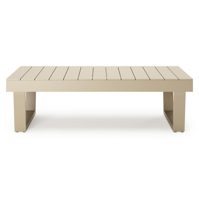 Modica loungetafel in beige aluminium - L 130 x B 130 x H 38 cm