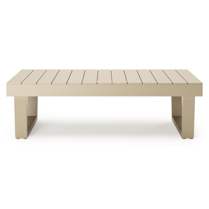 Modica loungetafel in beige aluminium - L 130 x B 130 x H 38 cm