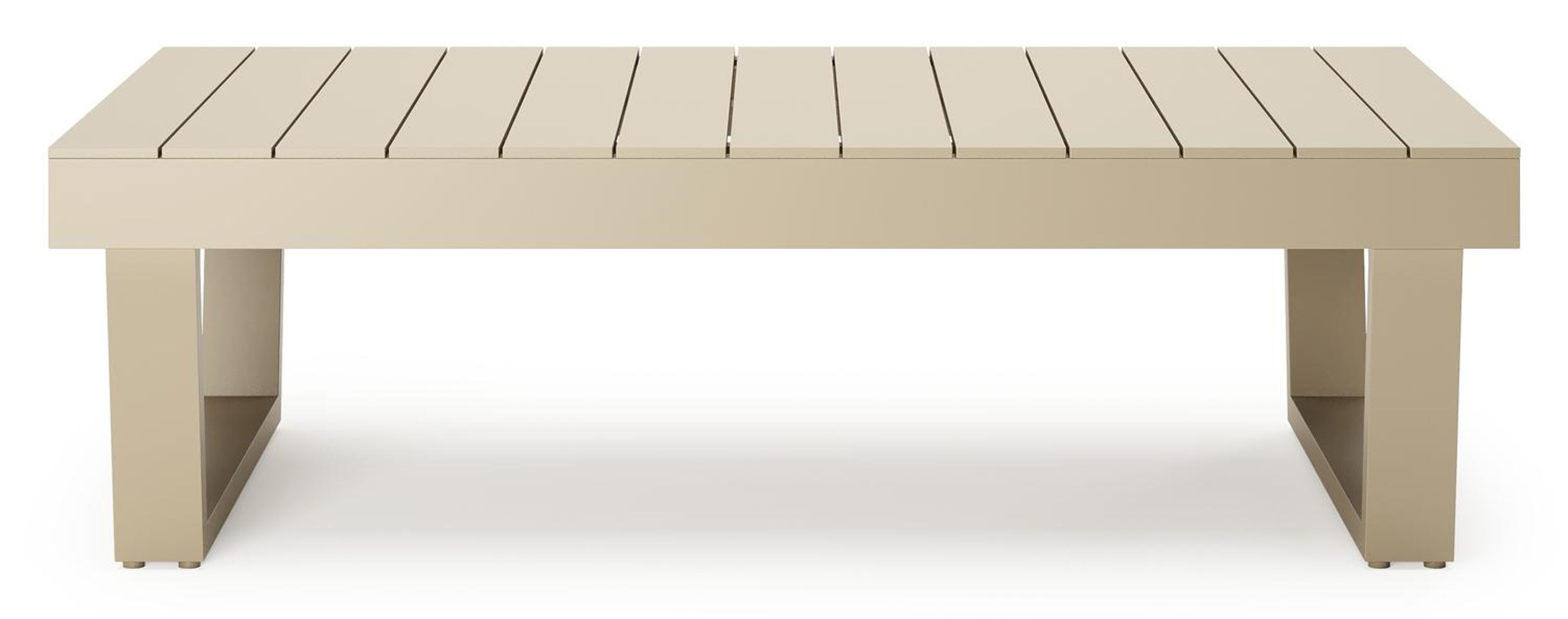 Table de basse Modica en aluminium beige - Lg. 130 x Lrg. 130 x Haut. 38 cm