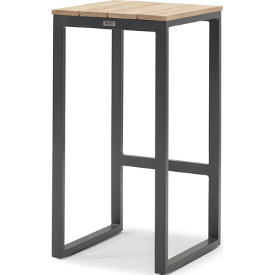 Verato barstoel in zwart aluminium en naturel teak