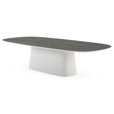 Amico tuintafel bombo xl in wit aluminium en volkeramiek Black Obsession - L 320 x B 148 x H 73.5 cm