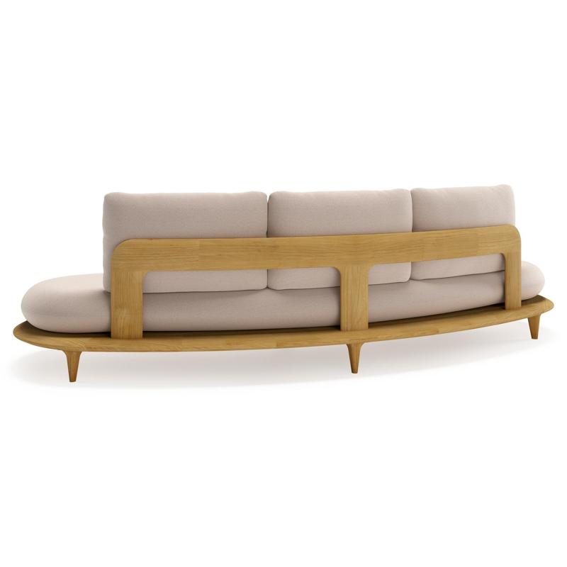 Bomero loungebank in teak met wander pilat all weather sunbrella® luxe kussen