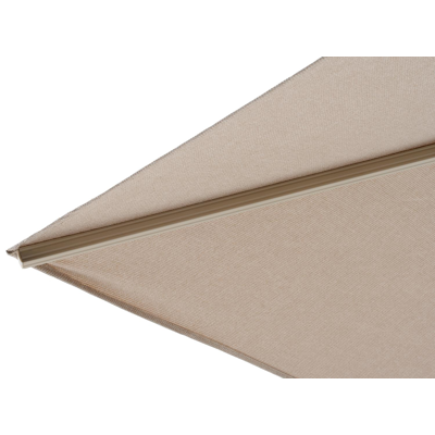 Avola zweefparasol met tiltfunctie in beige aluminium en rustic Weather+ Softtouch parasoldoek - L1 300 x L2 300 cm met Avola parasolvoet beige 90 kg