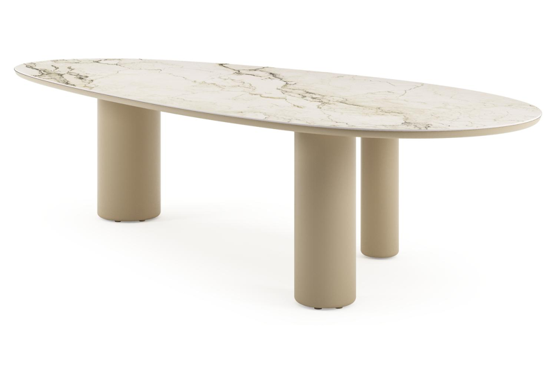 Amico tuintafel mango in beige aluminium en volkeramiek Colorado Dunes - L 320 x B 140 x H 73.5 cm