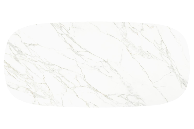 Amico tuintafel bombo xl in wit aluminium en volkeramiek Calacatta - L 320 x B 148 x H 73.5 cm