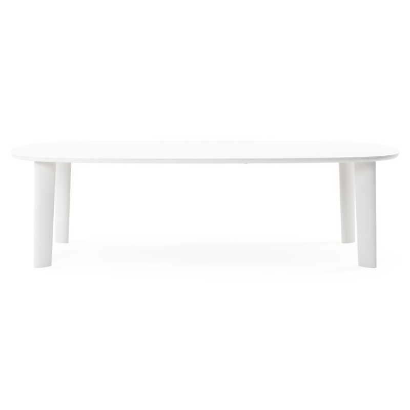 Table de jardin Amico bombo xl en aluminium blanc et céramique pleine Arctic White - Lg. 270 x Lrg. 148 x Haut. 73.5 cm