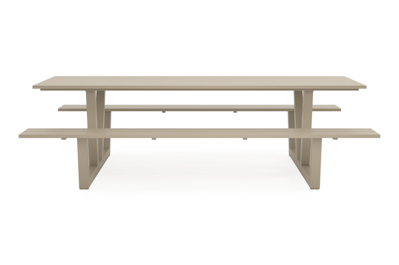 Felino picknicktafel in beige aluminium - L 260 x B 176 x H 76 cm
