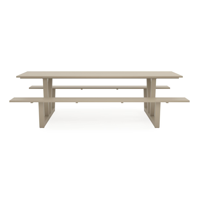 Felino picknicktafel in beige aluminium - L 260 x B 176 x H 76 cm