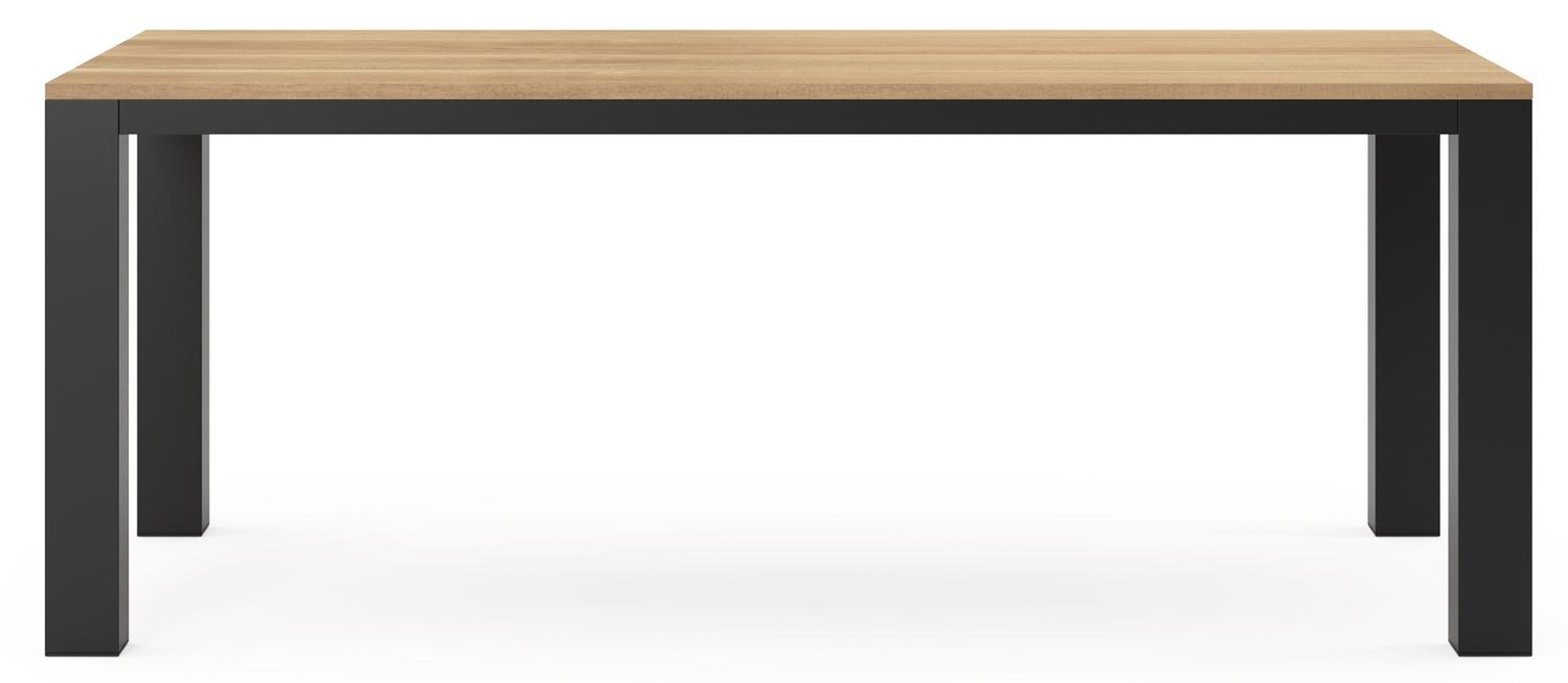 Table de jardin Nano en aluminium noir et teck - Lg 200 x Larg. 100 x H 75 cm