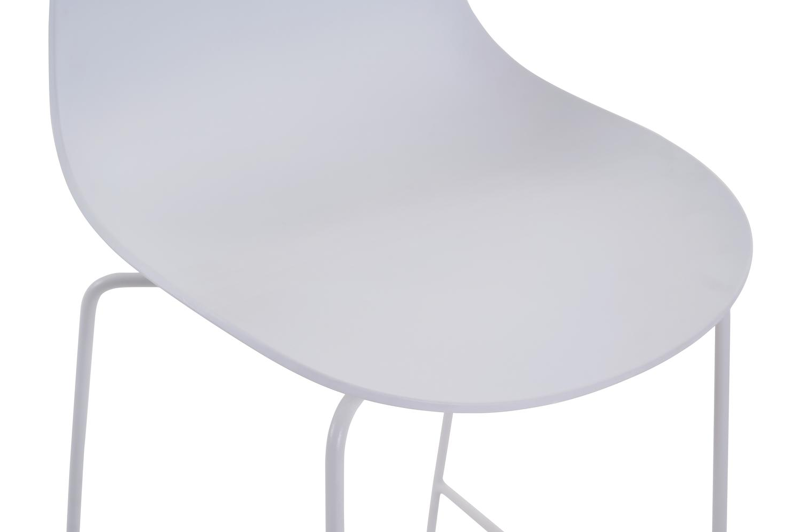 Verato barstoel in wit aluminium en wit kunststof