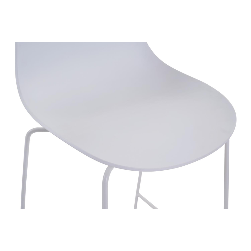 Verato barstoel in wit aluminium en wit kunststof