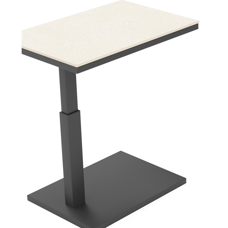 Talana bijzettafel in zwart aluminium met sintered stone crema minerale -