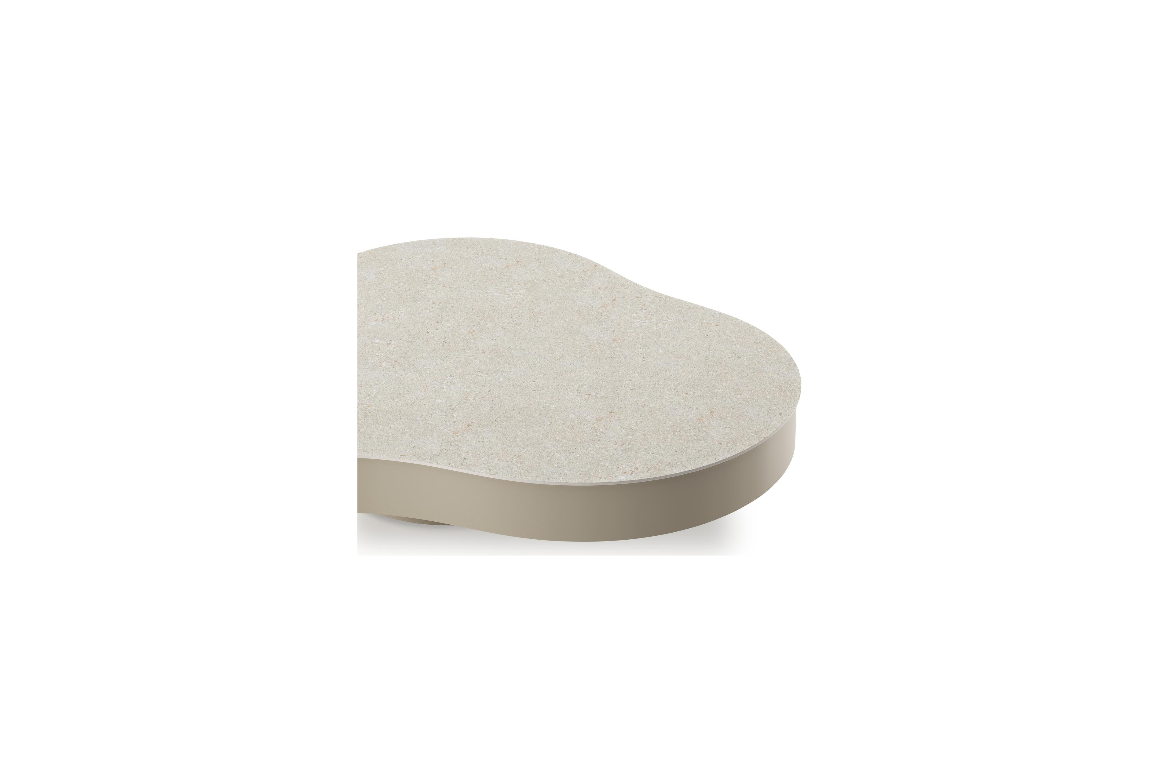 Lomano loungetafel cloud in beige aluminium en volkeramiek Shilin - L 131 x B 108 x H 25 cm