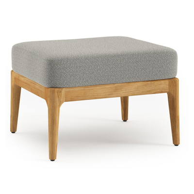 Pouf Orso en teck et coussins en all weather sunbrella® luxe Savane Tunder