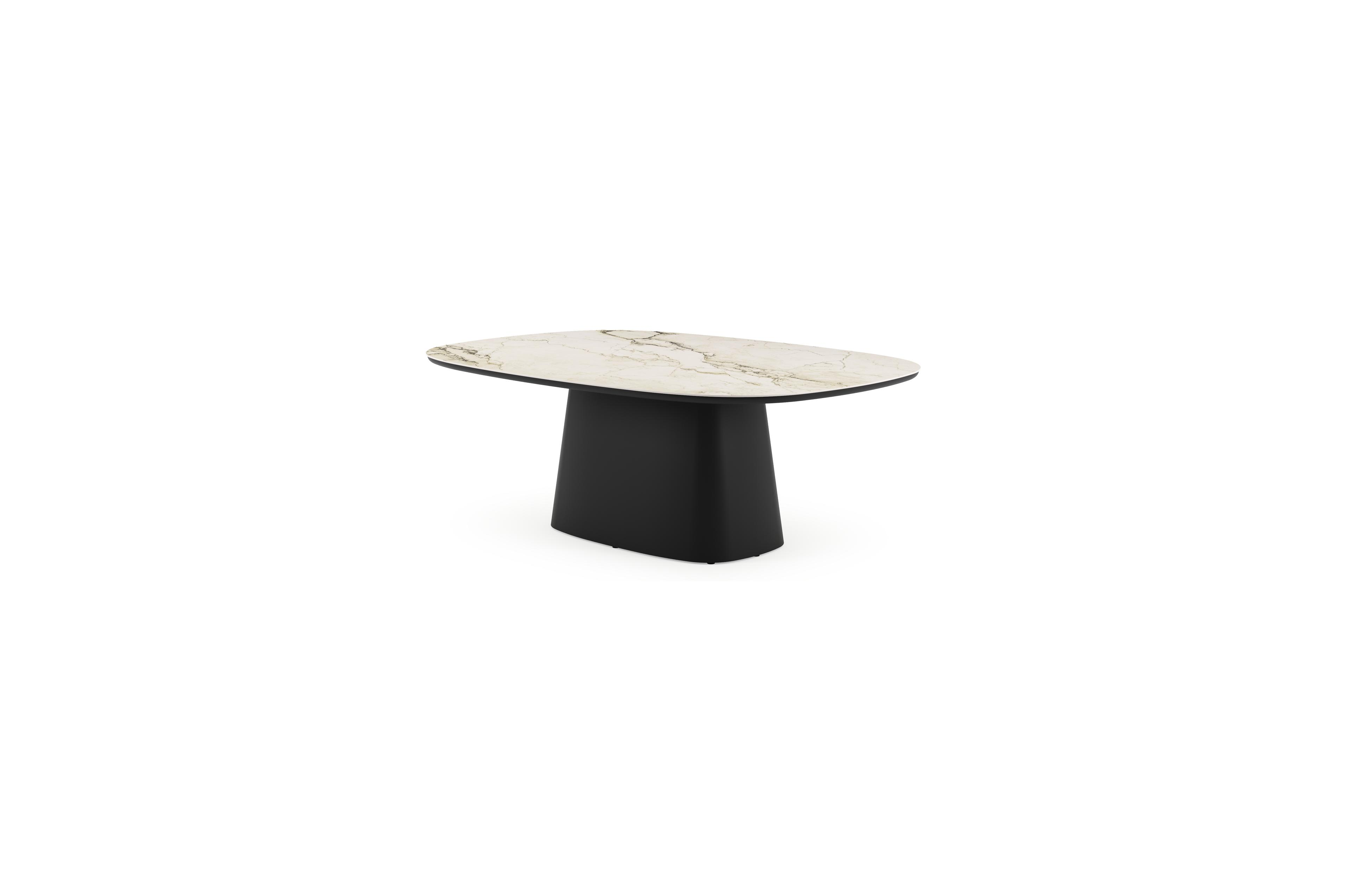 Amico tuintafel bombo xl in zwart aluminium en volkeramiek Colorado Dunes - L 210 x B 148 x H 73.5 cm