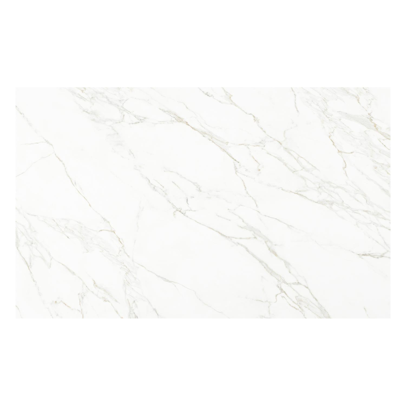 Table de jardin Nano en aluminium blanc et céramique pleine calacatta - Lg 240 x Larg. 148 x H 75 cm