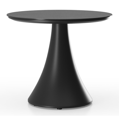 Fano low dining loungetafel in zwart aluminium en volkeramiek basalt black - Dia. 65 x H 55 cm