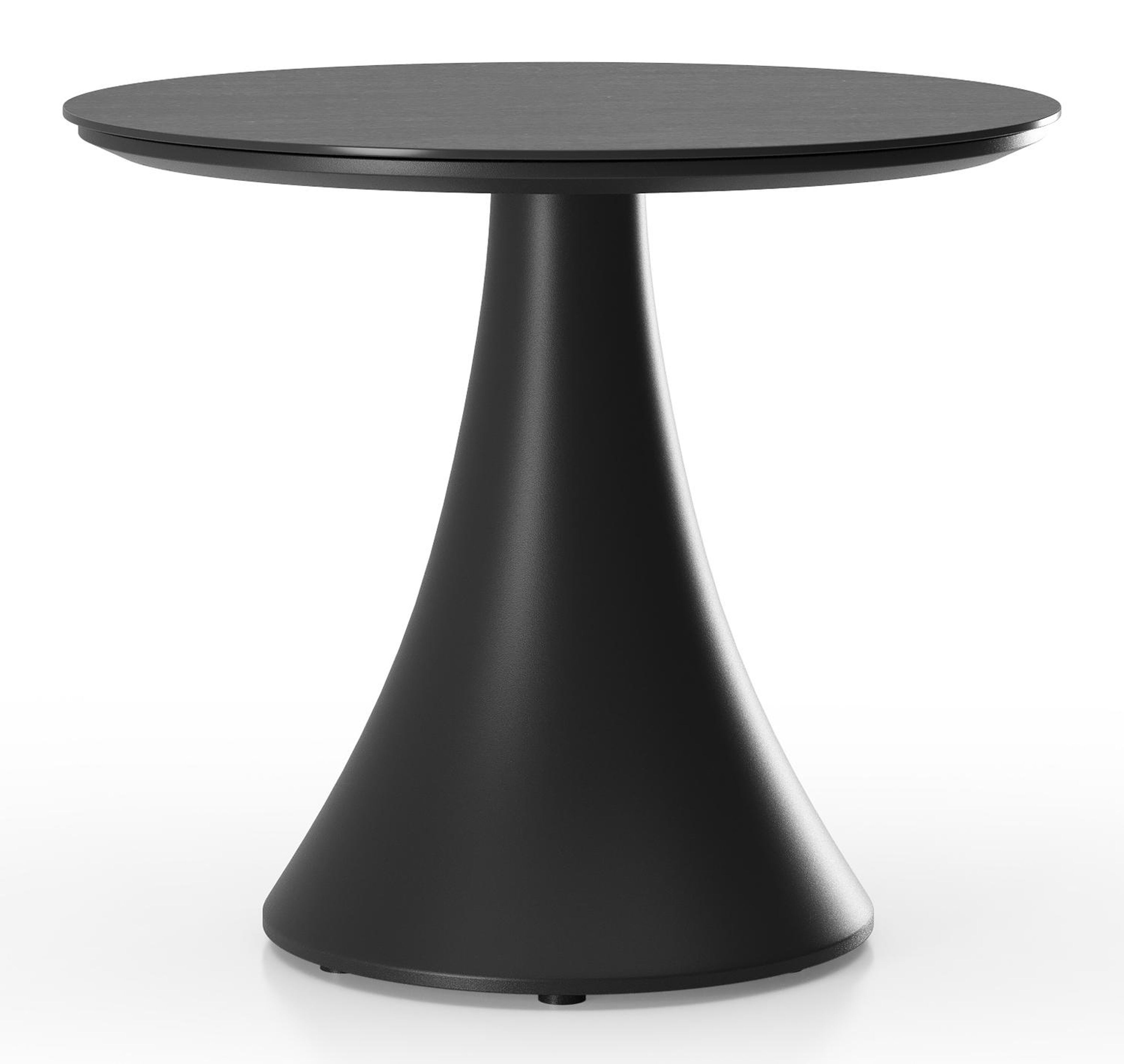 Table basse Fano en noir aluminium et céramique pleine basalt black - Diam. 65 x Haut. 55 cm