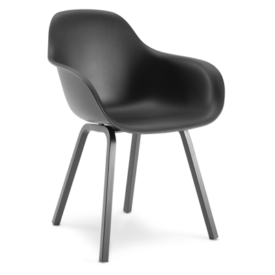 Virano tuinstoel in zwart aluminium en zwart kunststof