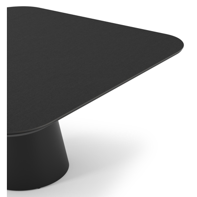 Donato tuintafel vierkant afgerond in zwart aluminium en volkeramiek nero black - L 148 x B 148 x H 75 cm