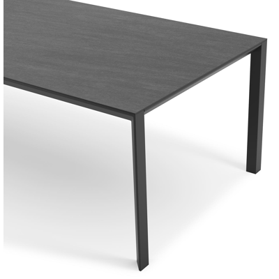 Table de jardin Malito en aluminium noir et céramique pleine basalt black - Lg 280 x Larg. 110 x H 75 cm