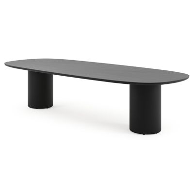 Amico tuintafel bombo in zwart aluminium en volkeramiek Basalt Black - L 320 x B 130 x H 73.5 cm