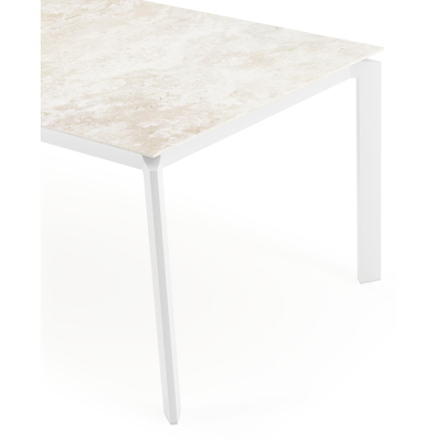 Cirello tuintafel rechthoekig in wit aluminium en volkeramiek Rapolano L 200 x B 100 cm