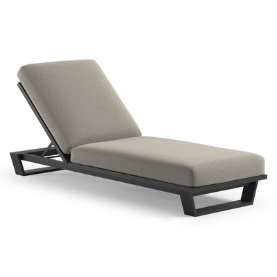Pagino verstelbaar ligbed in zwart aluminium met firenze sand all weather Solica kussen
