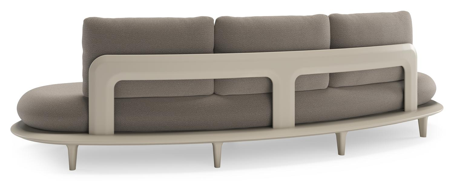 Canape de jardin Bomero en aluminium beige et coussins en all weather sunbrella® luxe savane coconut