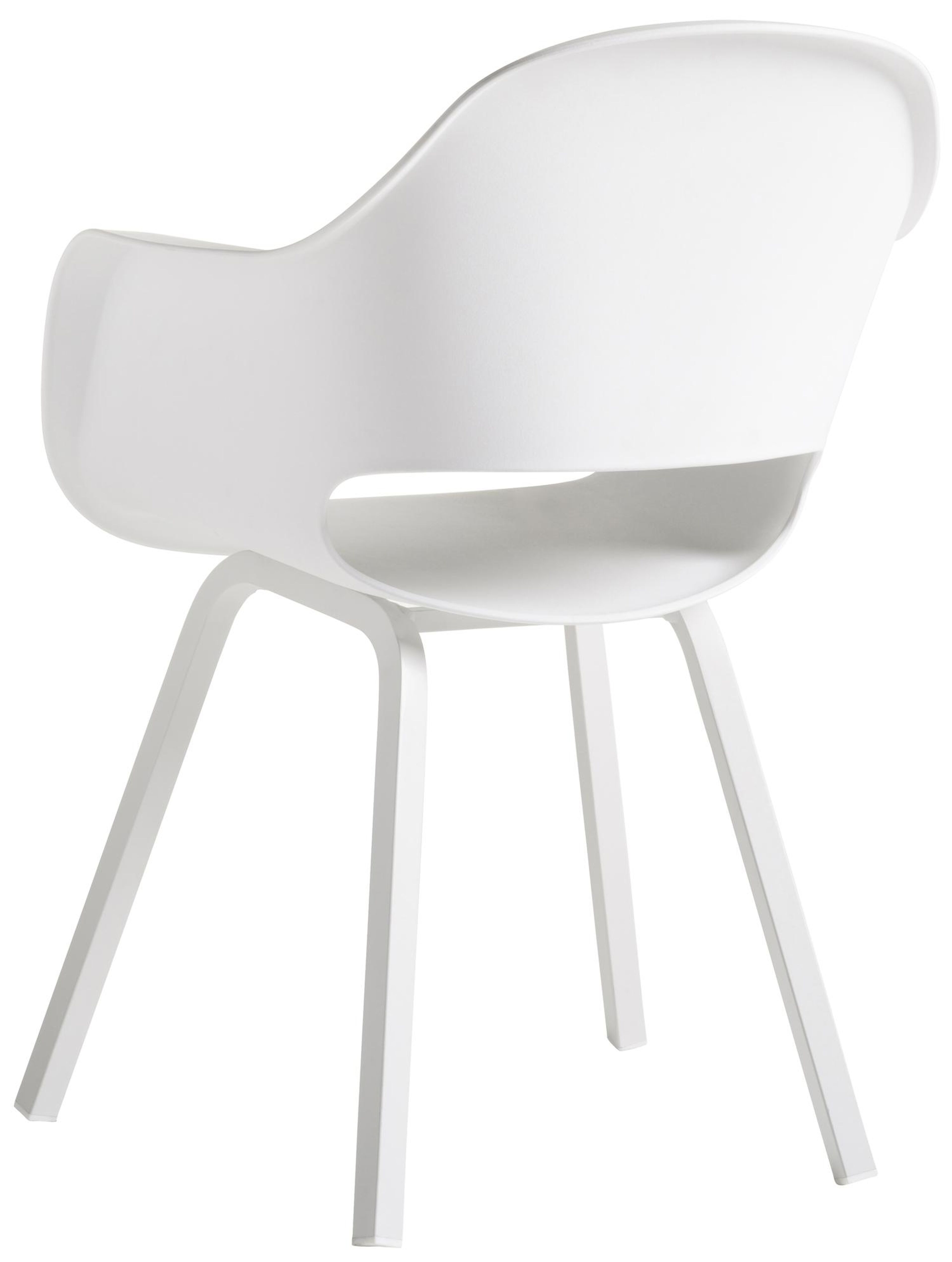 Feltro rechthoekige tuinset in wit aluminium en teak natural finish met 4 Artena tuinstoelen