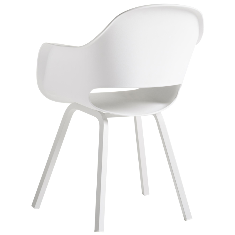 Feltro rechthoekige tuinset in wit aluminium en teak natural finish met 4 Artena tuinstoelen