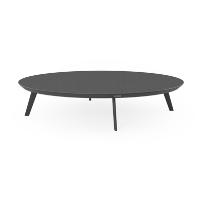 Rondo loungetafel in zwart aluminium en nero black volkeramiek - Dia 130 x H 25 cm