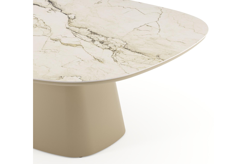 Amico tuintafel bombo xl in beige aluminium en volkeramiek Colorado Dunes - L 210 x B 148 x H 73.5 cm
