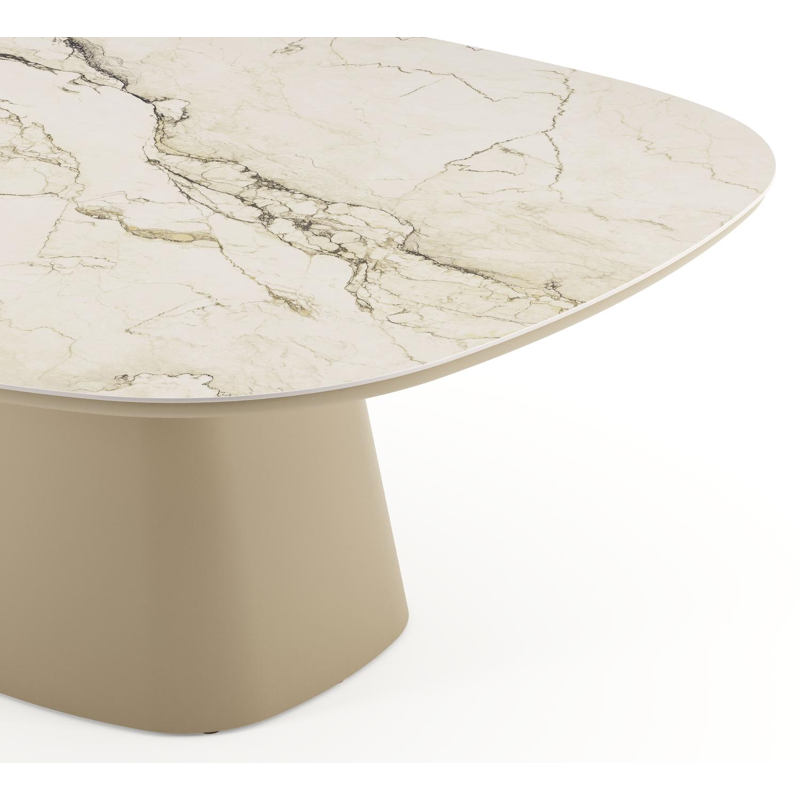 Amico tuintafel bombo xl in beige aluminium en volkeramiek Colorado Dunes - L 210 x B 148 x H 73.5 cm