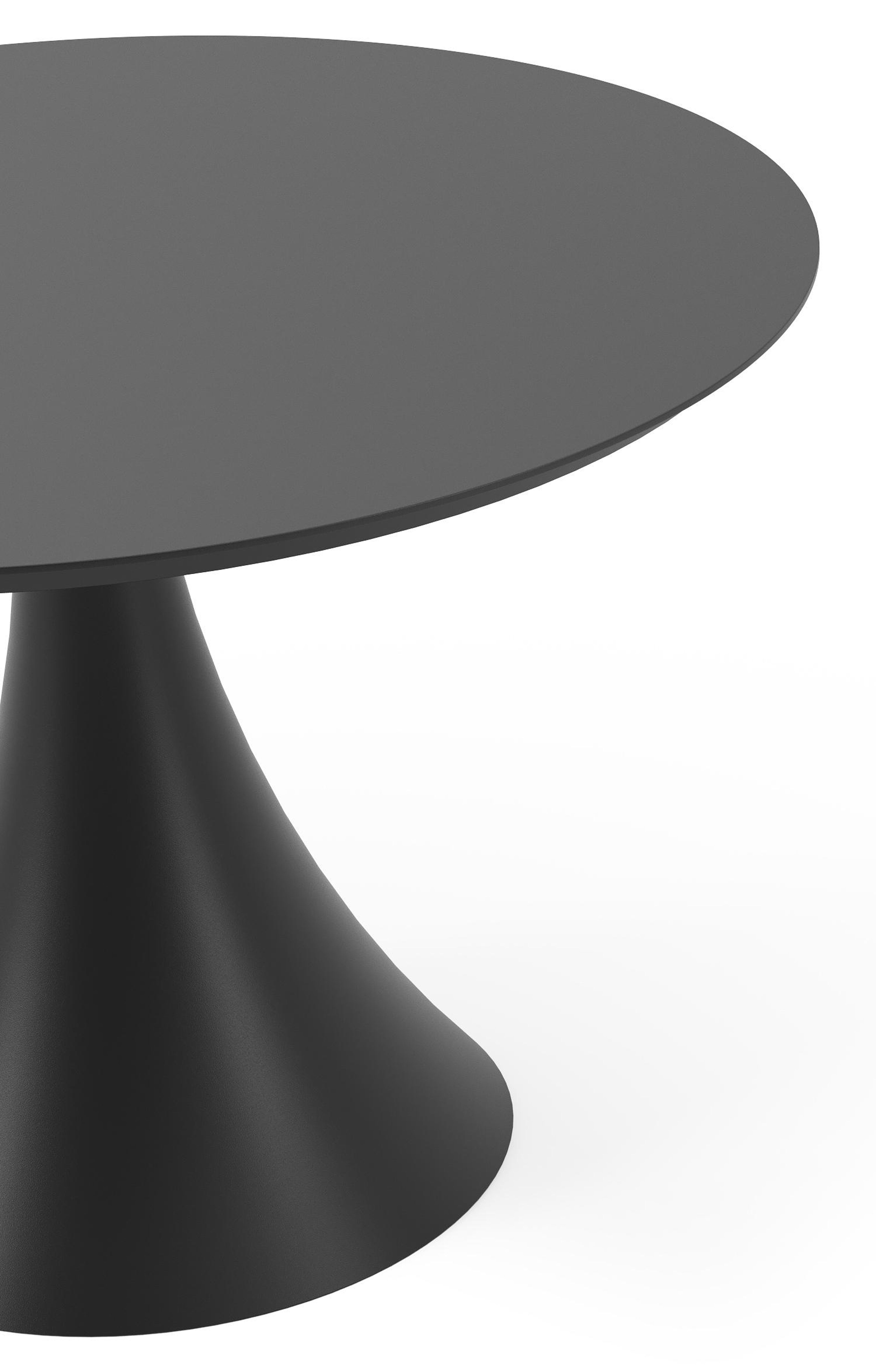 Fano tuintafel in zwart aluminium - Dia. 110 cm