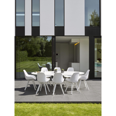 Mesa tuinstoel in wit aluminium en wit kunststof