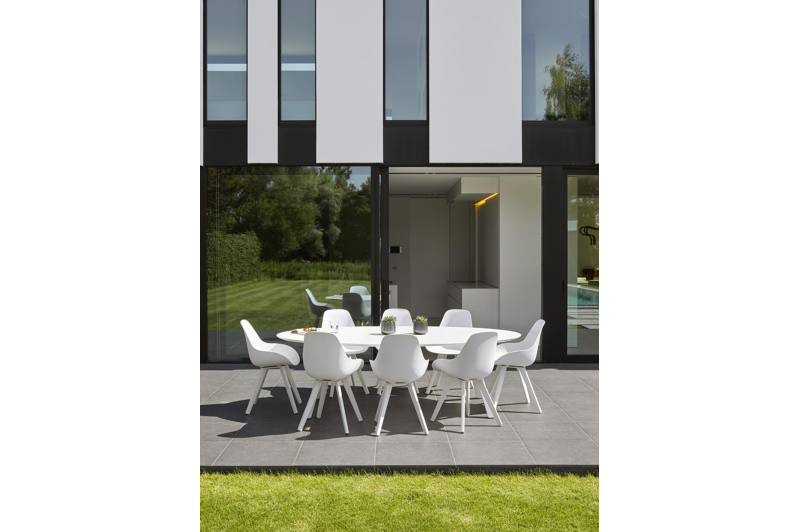 Mesa tuinstoel in wit aluminium en wit kunststof